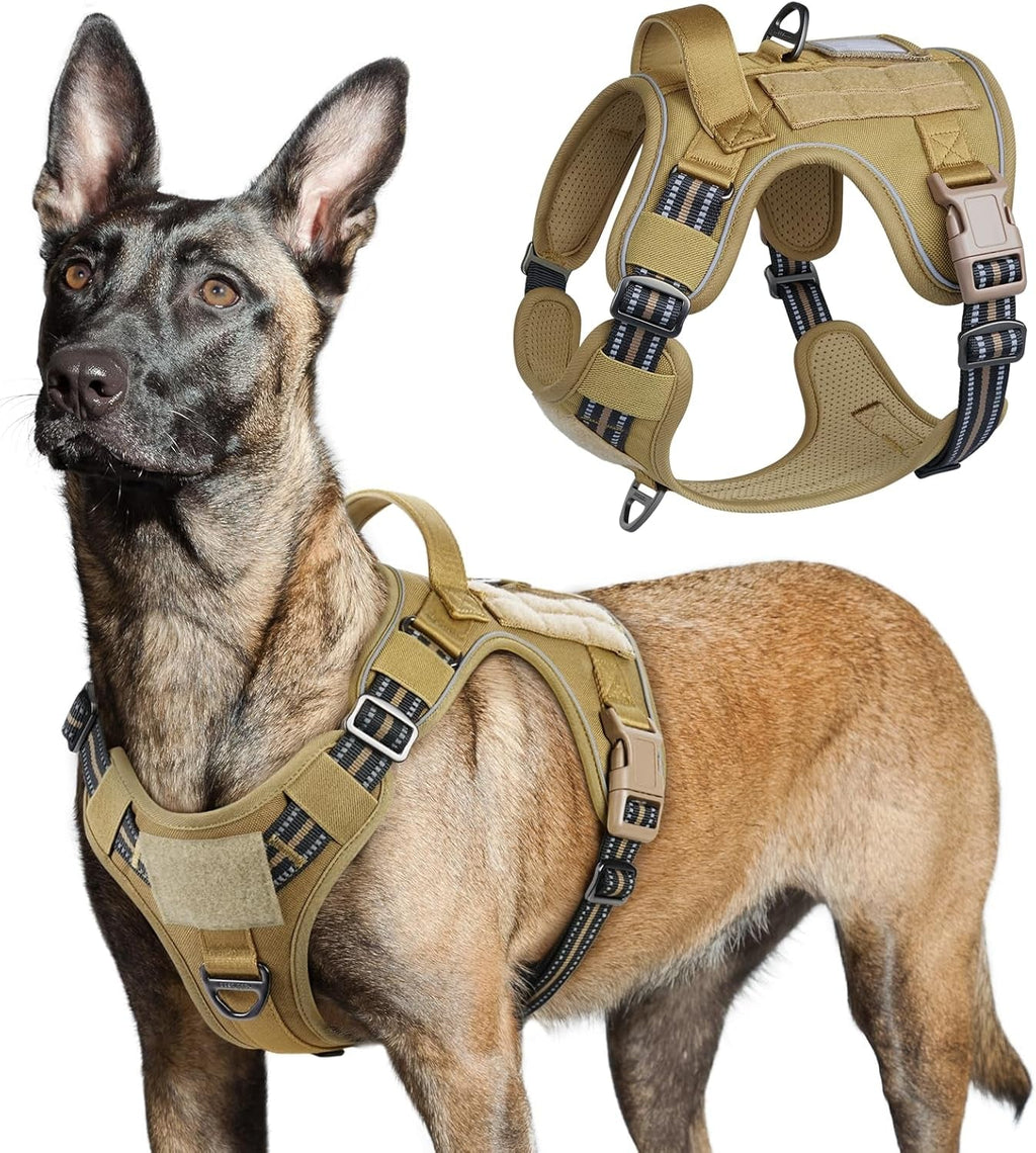 No Pull Tactical Dog Harness Molle Vest Adjustable Medium Large Dogs