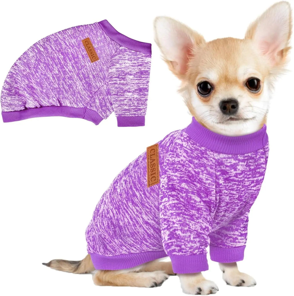 3-Pack Small Dog Sweaters Winter Fleece XS–XL Soft Stretch Pet Apparel
