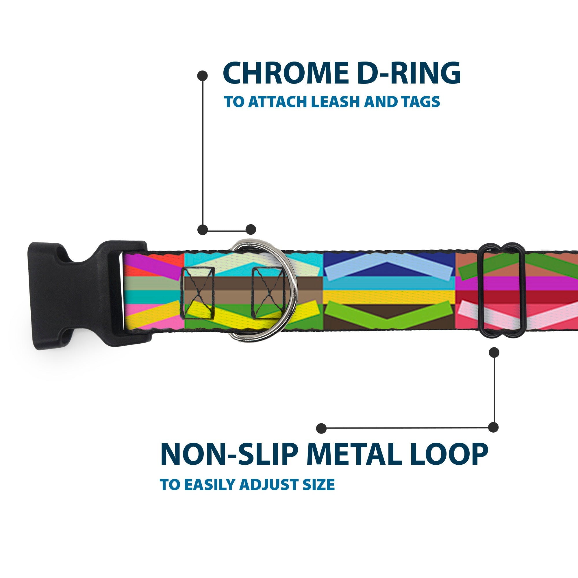 Plastic Clip Collar - Geometric10 Multi Color