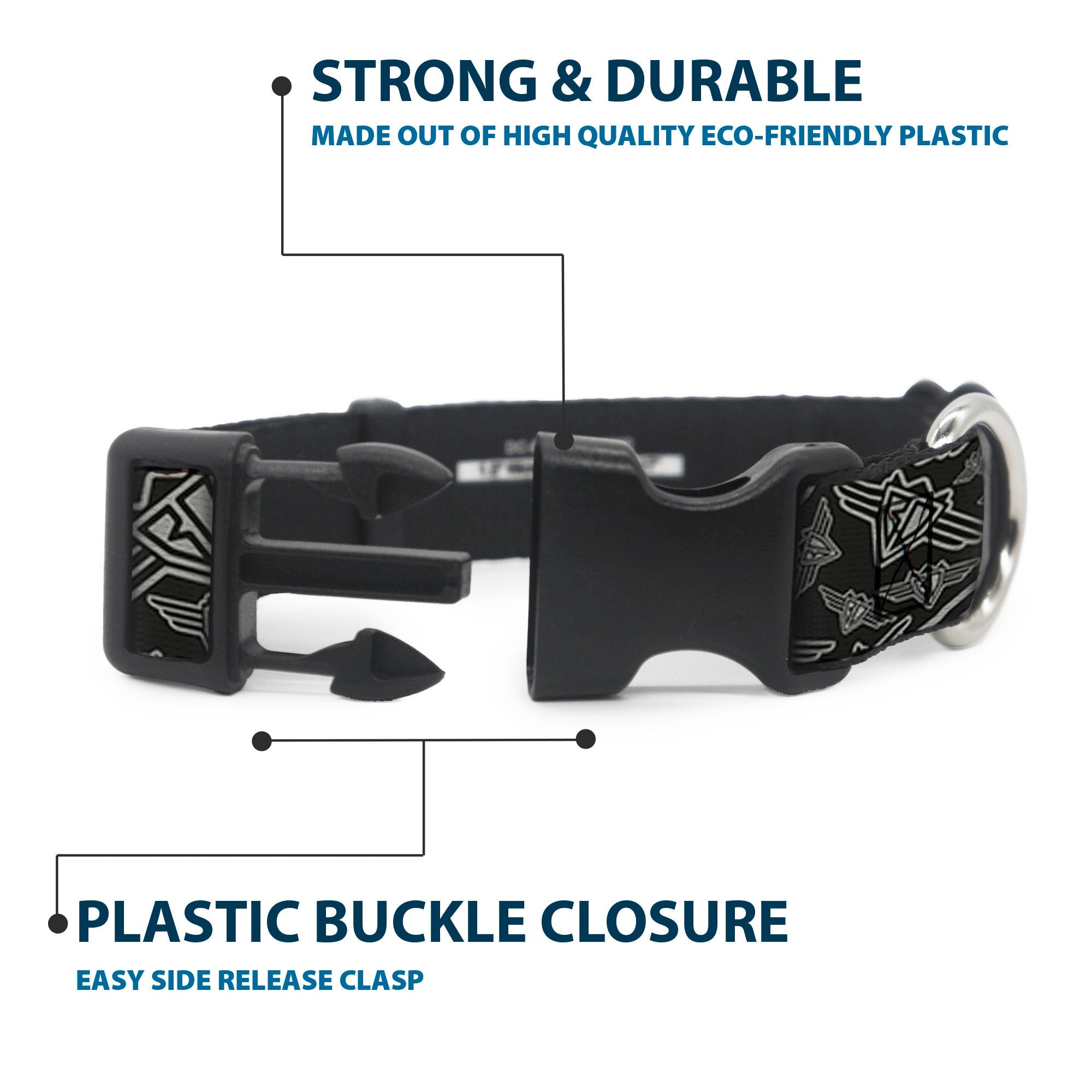 Plastic Clip Collar - BD Logo Scattered Black/Gray