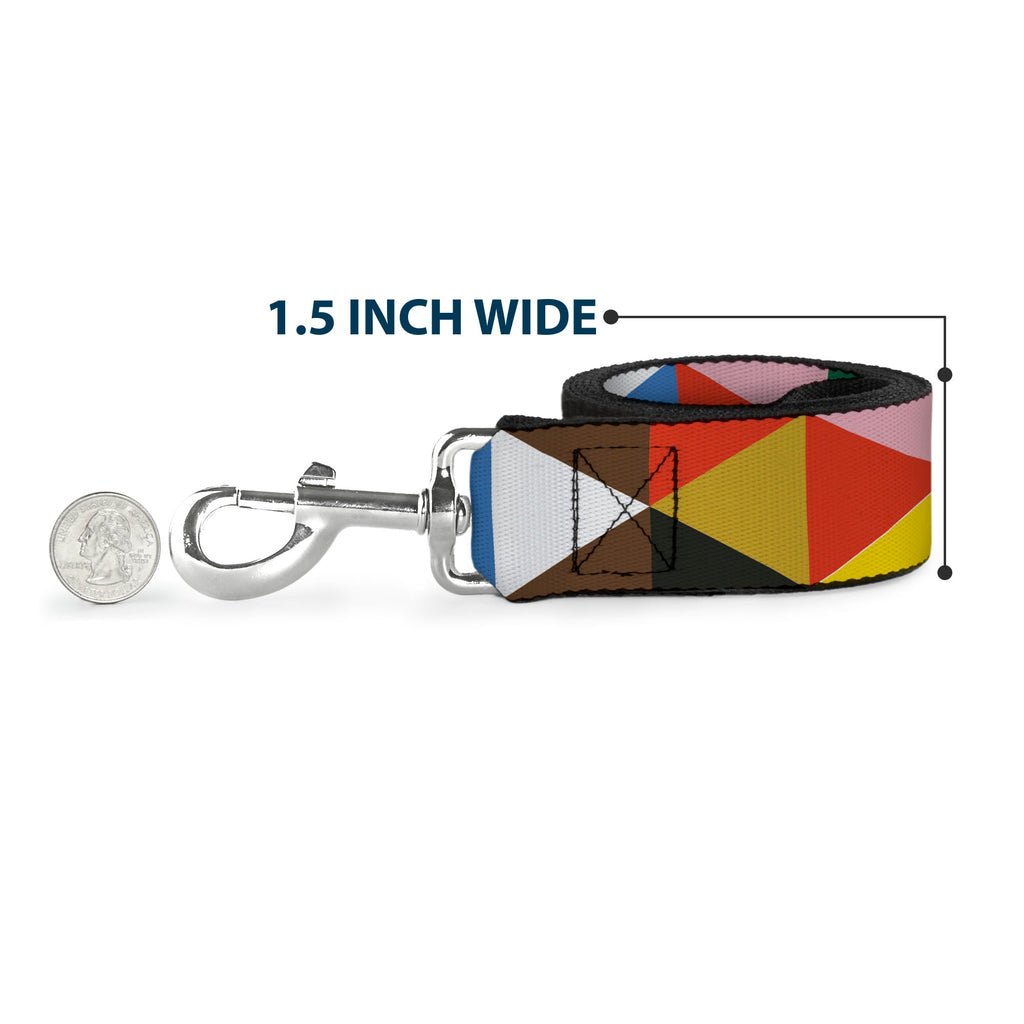 Dog Leash - Geometric Triangle Blocks Multi Color