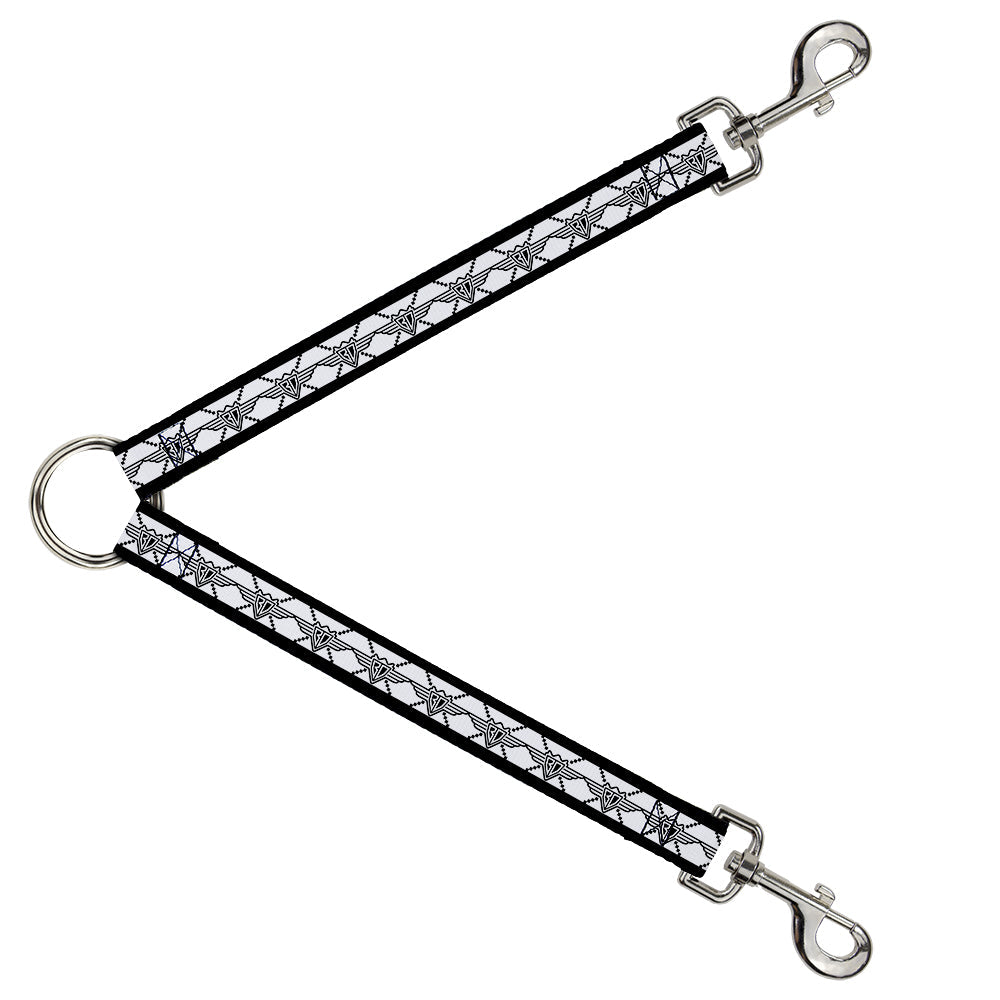 Dog Leash Splitter - BD Monogram2 White/Black