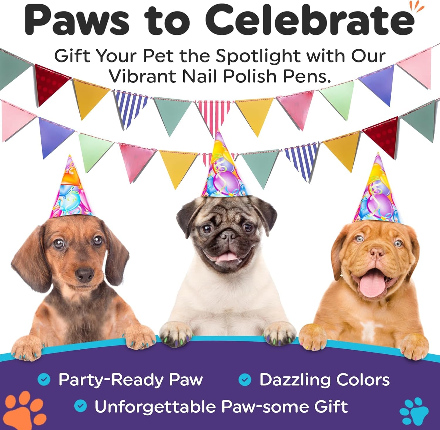 Dog Nail Polish Pens 15 Colors Quick Dry Pet Safe Cats Dogs