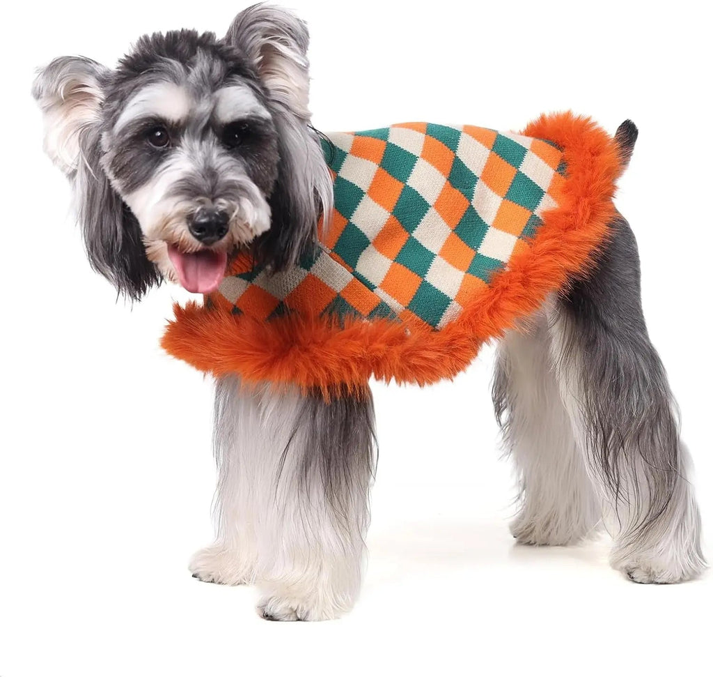 Dog Sweater Cloak Turtleneck Knit Coat XS-XL Small Dogs Winter Warm