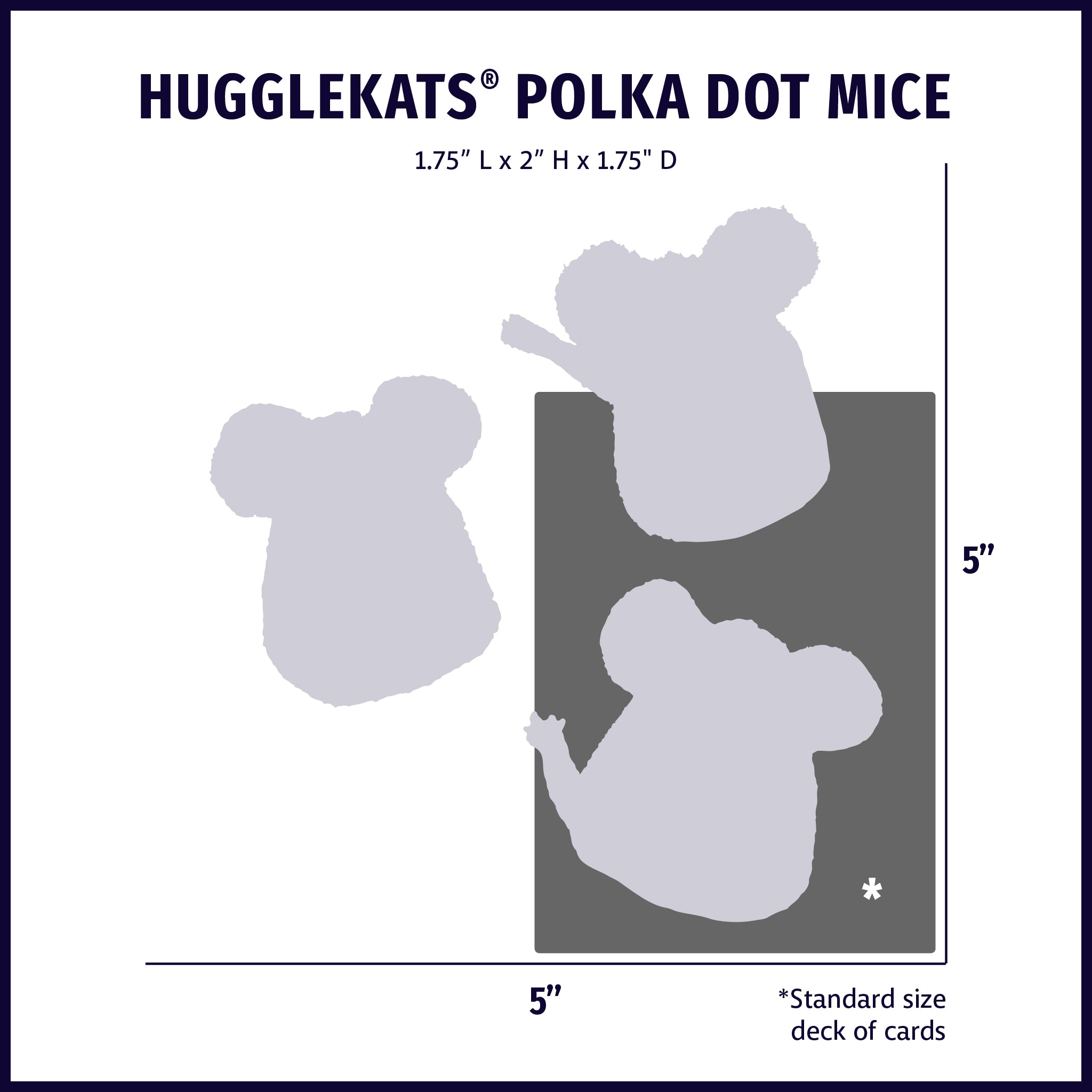 HuggleKats® Polka Dot Mice Bucket of Cat Toys, 16 Pack