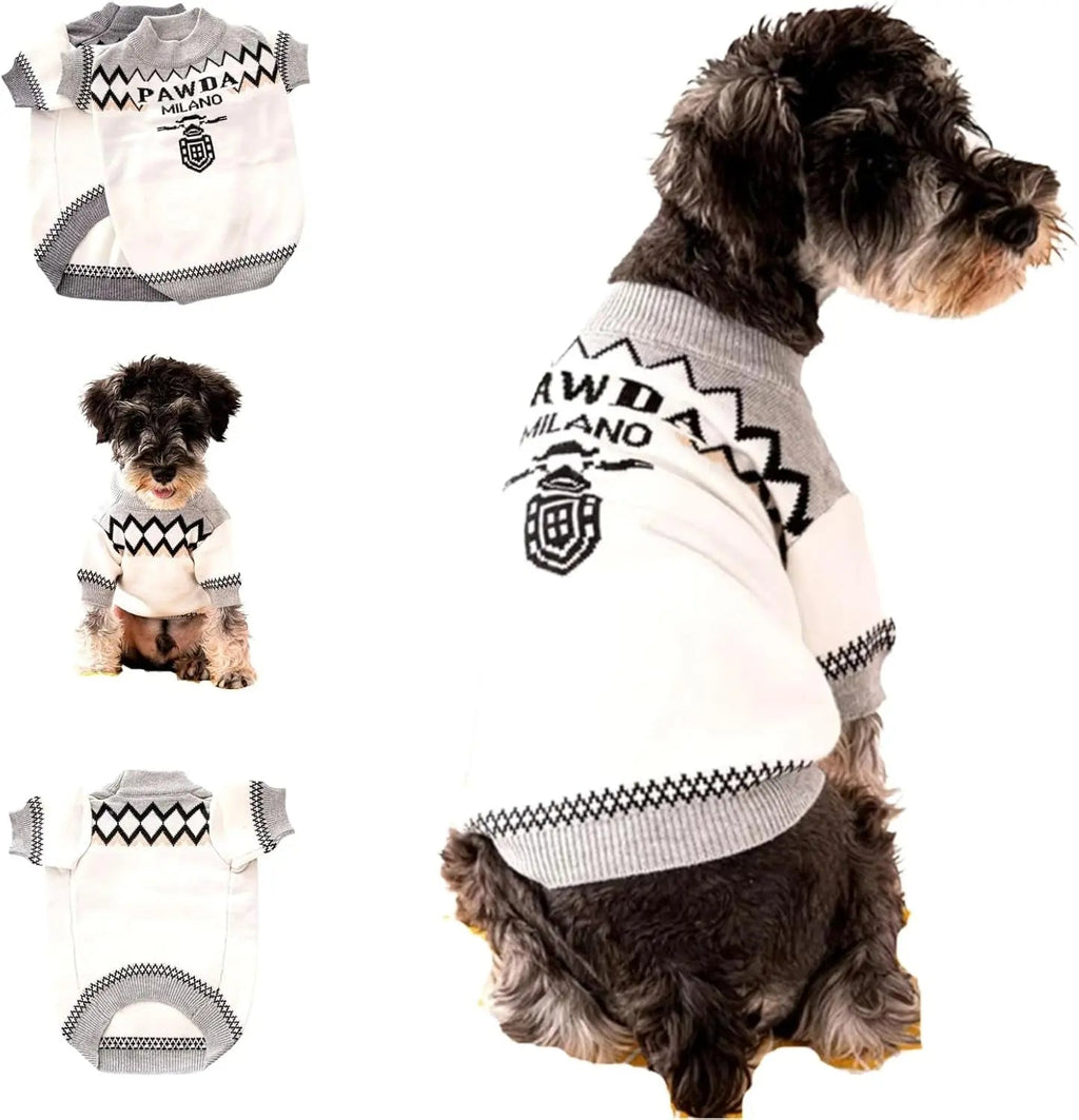 Luxury Knit Dog Sweater for Small Dogs | Warm Designer Pet Outfit (XS–5X)