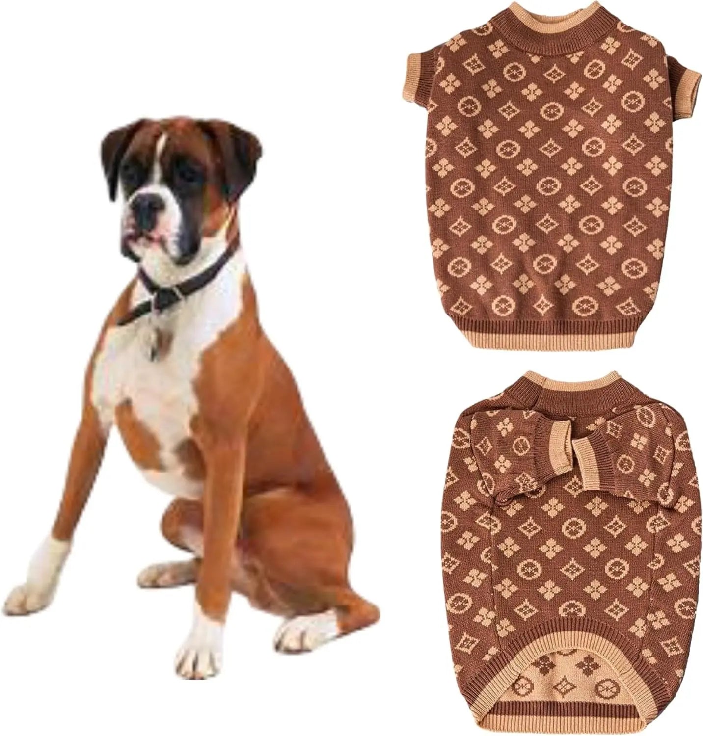 Luxury Knit Dog Sweater for Small Dogs | Warm Designer Pet Outfit (XS–5X)