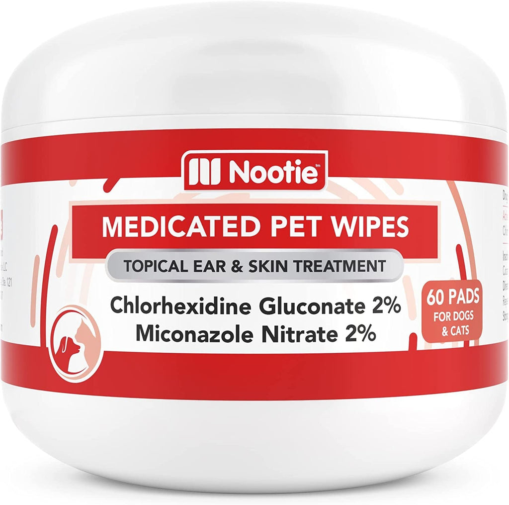Nootie Medicated Dog & Cat Wipes 2% Chlorhexidine 2% Miconazole 70 Count XL