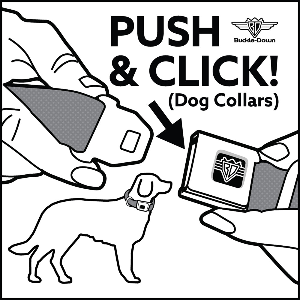 Dog Bone Seatbelt Buckle Collar - BUCKLE-DOWN Shapes Hot Pink/White