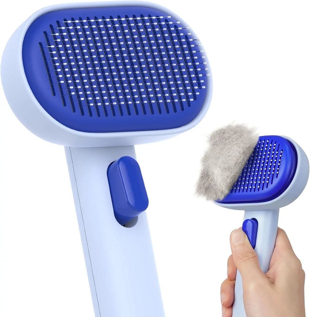 Self Cleaning Cat Brush for Shedding & Massage Short Long Hair Grooming