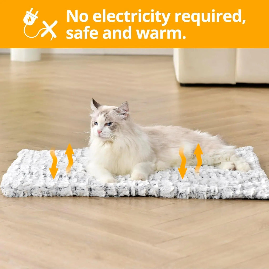 Self‑Warming Pet Bed, Ultra‑Soft Heated Pad w/ Washable Cover, For Dogs & Cats
