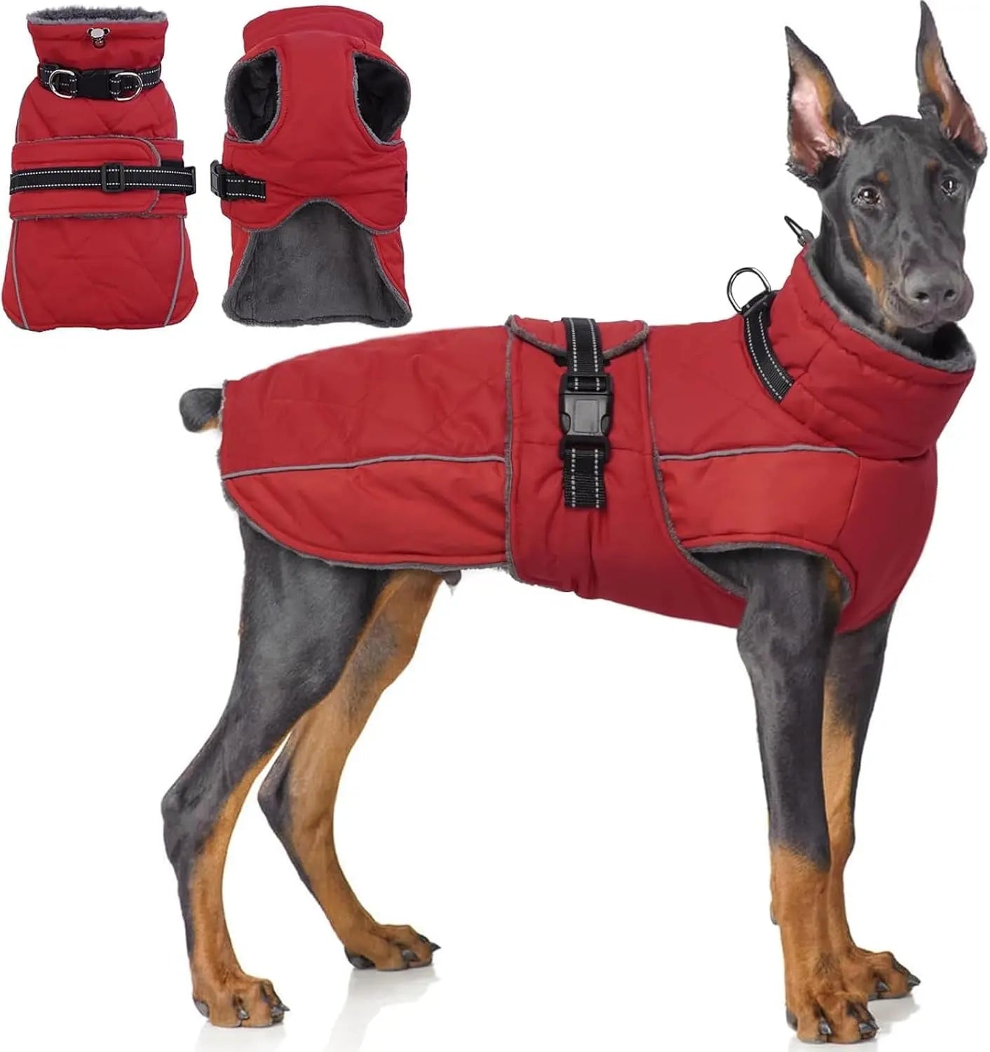 Warm Waterproof Dog Jacket Reflective Turtleneck Adjustable Coat XS–3XL