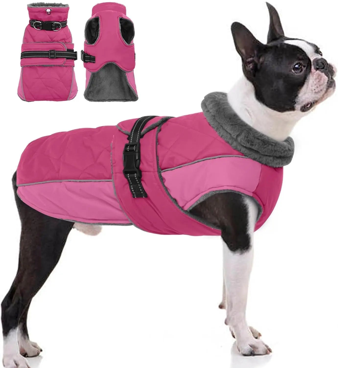 Warm Waterproof Dog Jacket Reflective Turtleneck Adjustable Coat XS–3XL