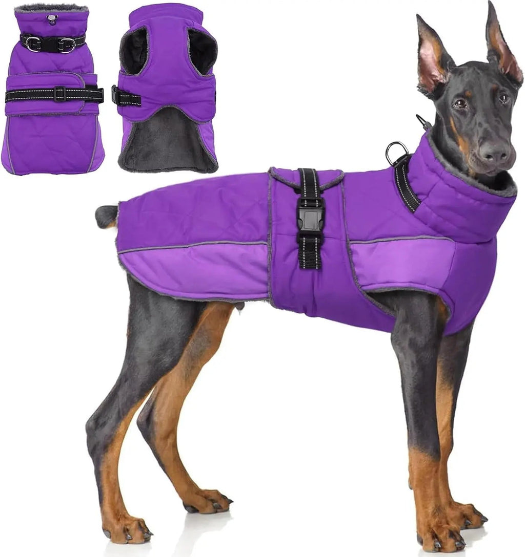 Warm Waterproof Dog Jacket Reflective Turtleneck Adjustable Coat XS–3XL