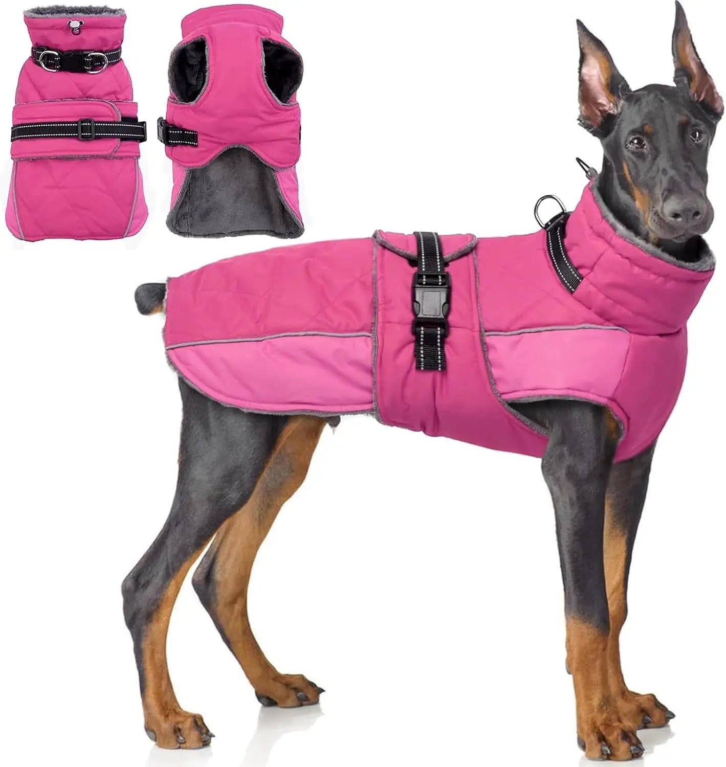 Warm Waterproof Dog Jacket Reflective Turtleneck Adjustable Coat XS–3XL