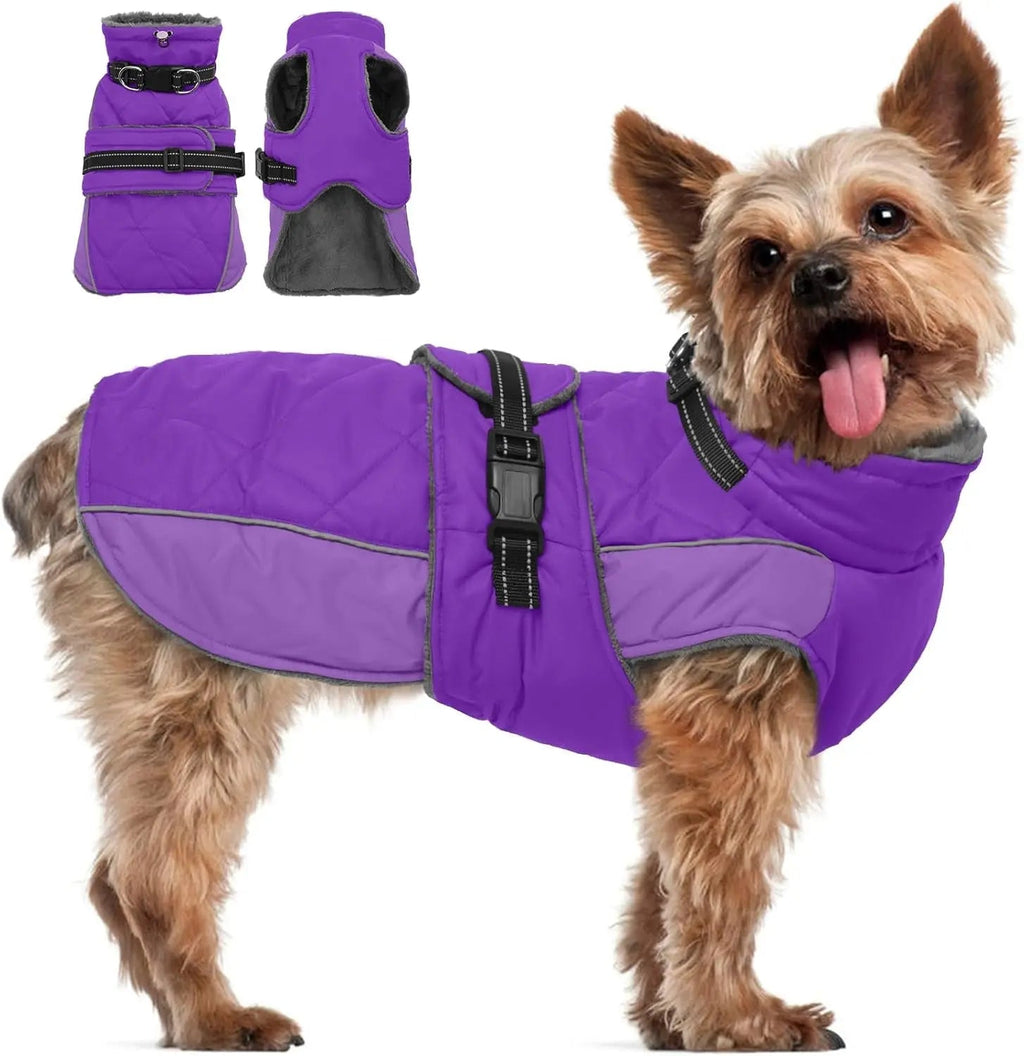 Warm Waterproof Dog Jacket Reflective Turtleneck Adjustable Coat XS–3XL