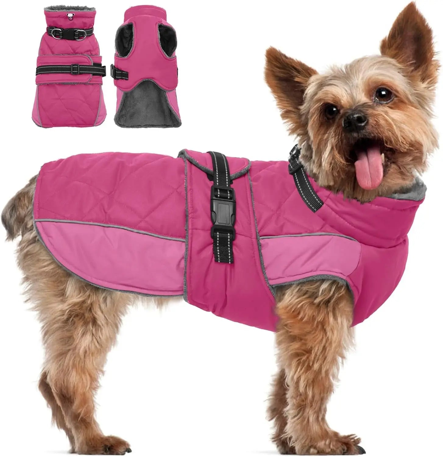 Warm Waterproof Dog Jacket Reflective Turtleneck Adjustable Coat XS–3XL