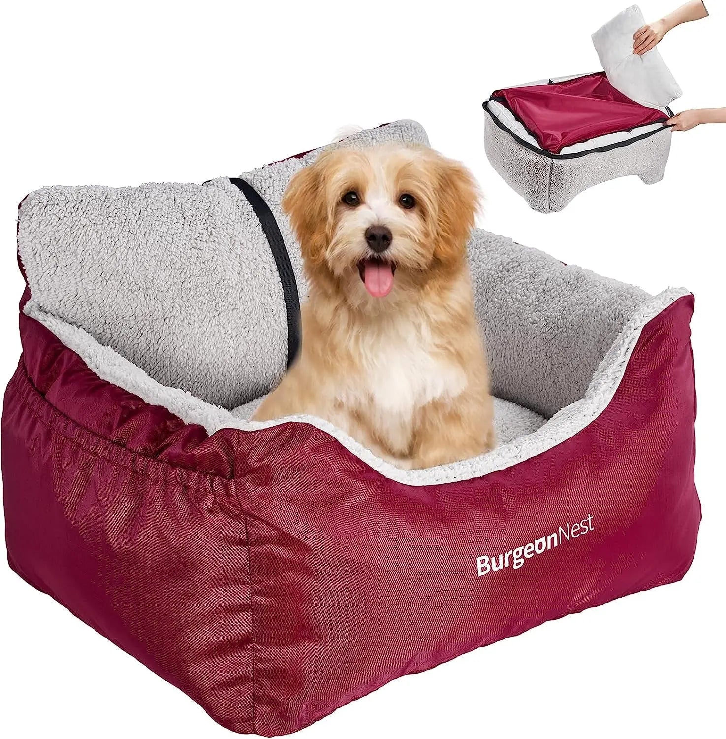 Washable Pet Car Seat Booster for Small Dogs & Cats, Oxford Fabric